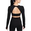 New Nike Women's Long Sleeve Crop Top Black FB4103-010