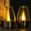 Solar Kerzenlicht Flammenlose LED Nachtlichter Edelstahl Wasserdicht Rasenlicht Außen Garten Geburtstagsfeier Deko