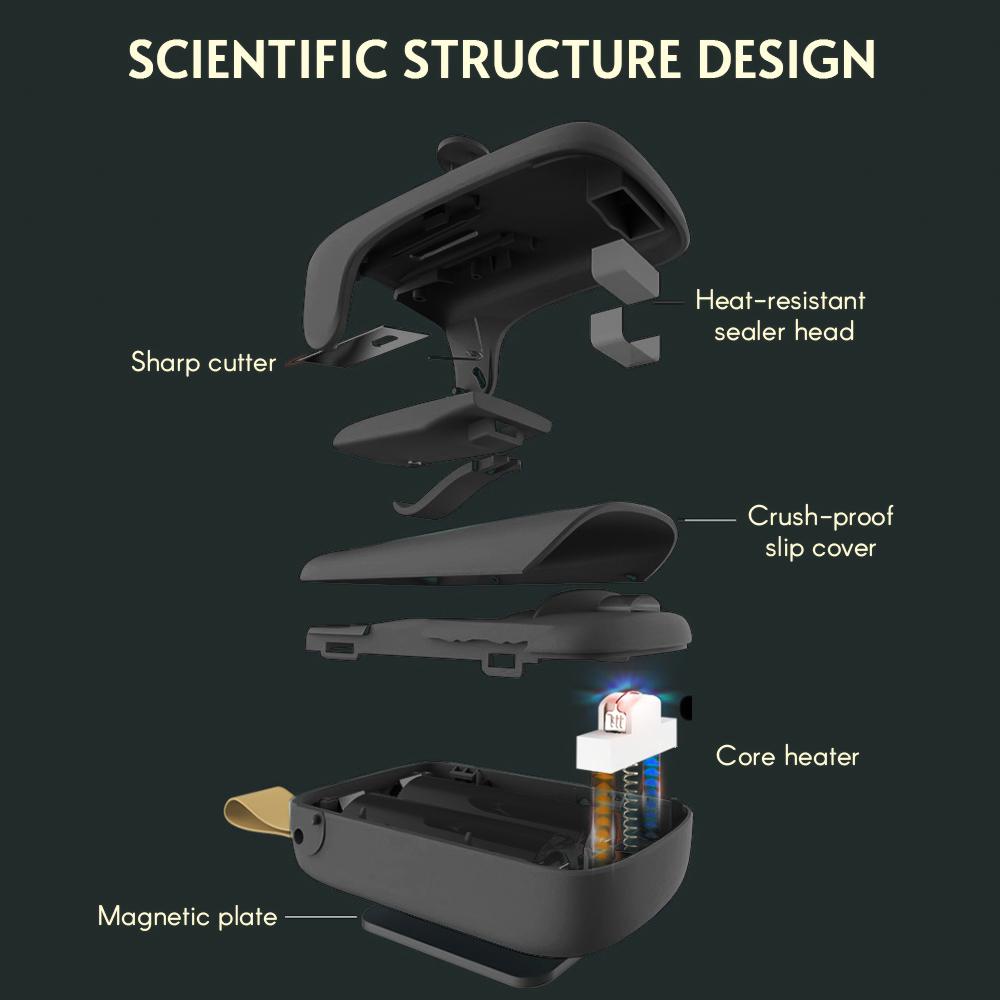 Mini termosigillatrice sottovuoto portatile portatile con taglierina per sacchetti di plastica per alimenti