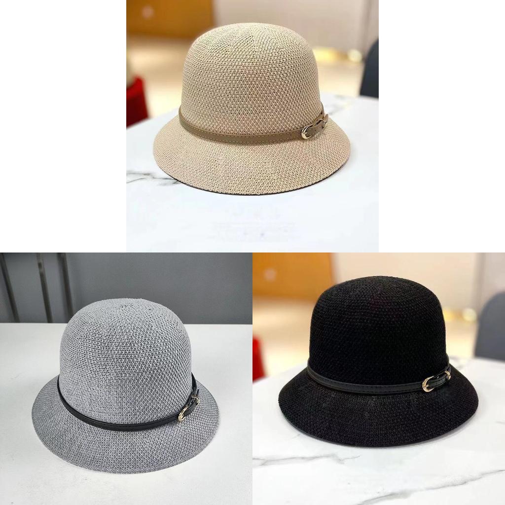 Summer Fedora Hat For Women With Breathable Polyester Knit Sun Protection Casual Beach Wear