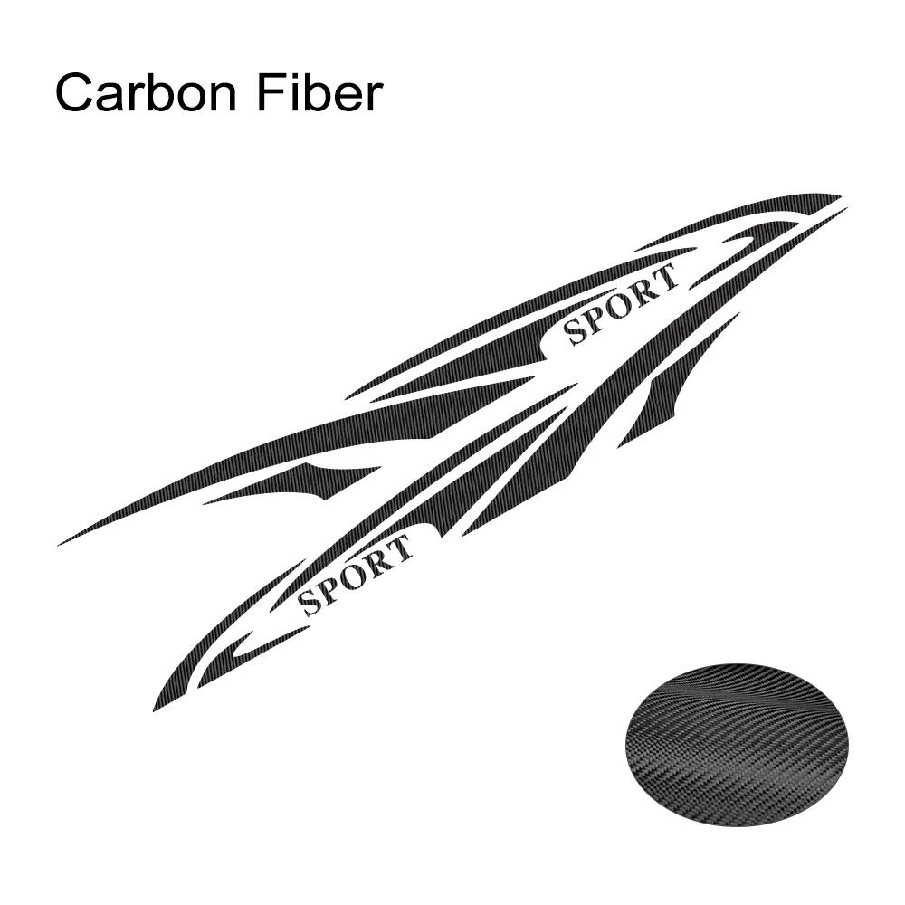 2PCS Sports Style Racing Car Side Skirt Stickers Fish Fin Pattern Car Vinyl Decal Self-Adhesive Auto Body Decoration Accessories