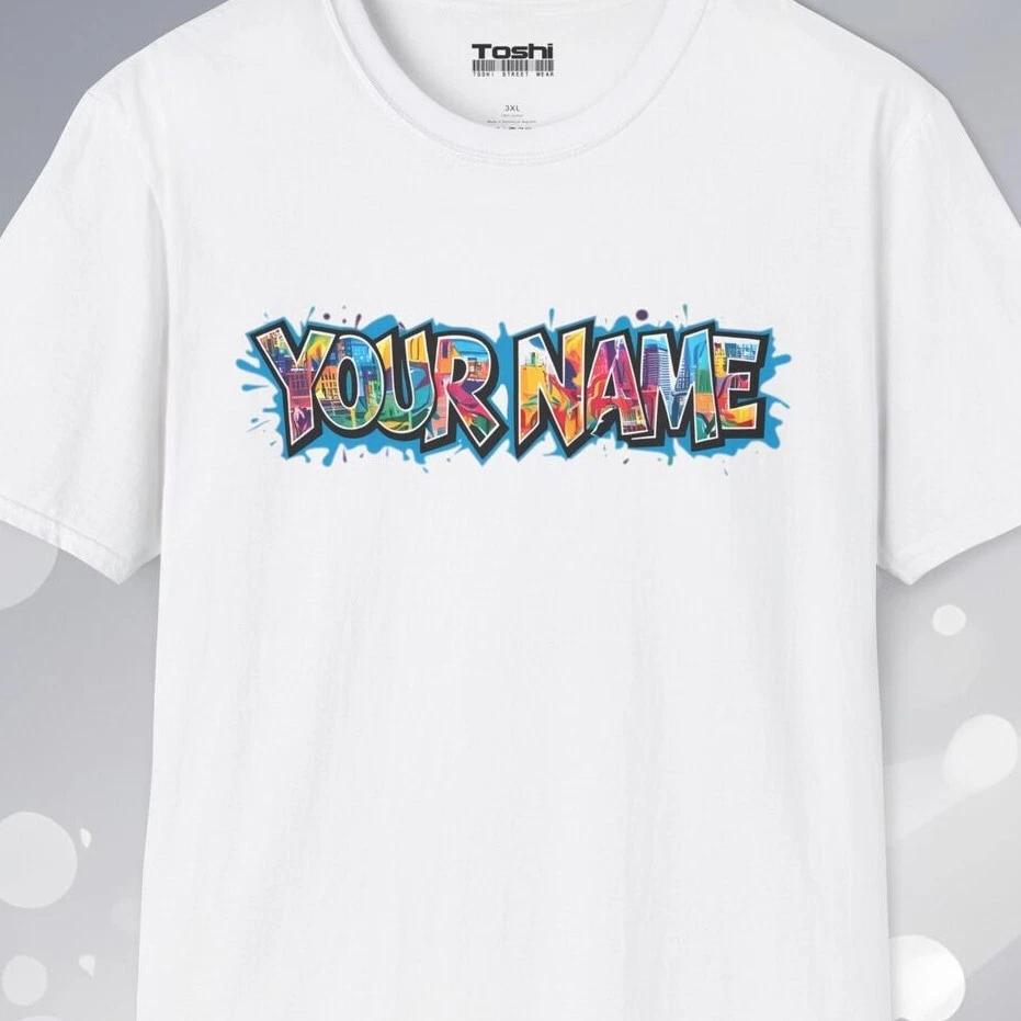 Custom Graffiti Street Style Tee Personalize ADD TEXT Hip Hop Old School B-Boy 3XL