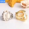 Natural Conch Shell Ring Gold and Silver Creative Simple Opening Ring