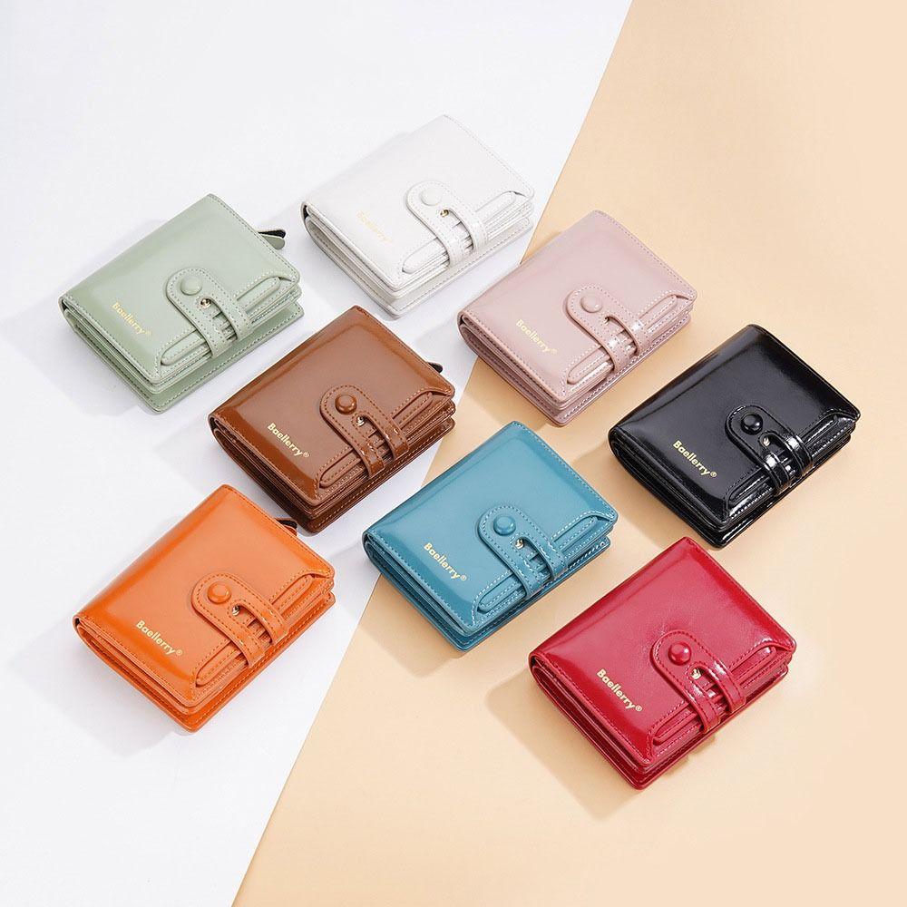 Patent Leather Short  Wallets Korean Style Change Bag Temperament Women Clutch Bag  Outdoor