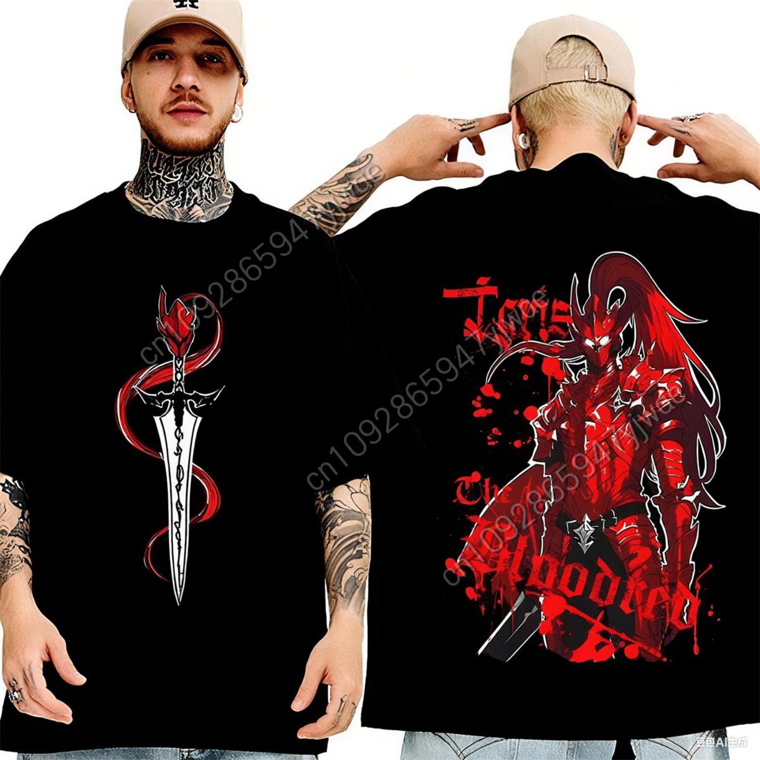 

Anime Solo Leveling Sung Jin Woo T-shirt Oversized Vintage Short Sleeve Retro Manga 3D Printing Tops Men s Casual Cotton Top XXXXXL чорний