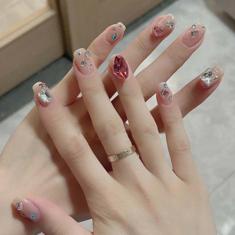 

AB Gems Flat Bottom Heart Nail Art Decorations Manicure Accessories Nail Rhinestones Nail Jewelry різнокольоровий