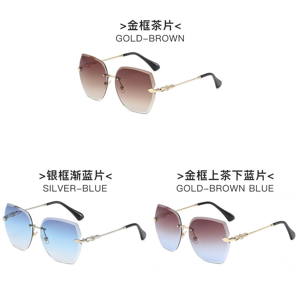 Metallic Frame Geometric Sunglasses With Gradient Pink Lenses Uv400 For Outdoor Activities And Parties