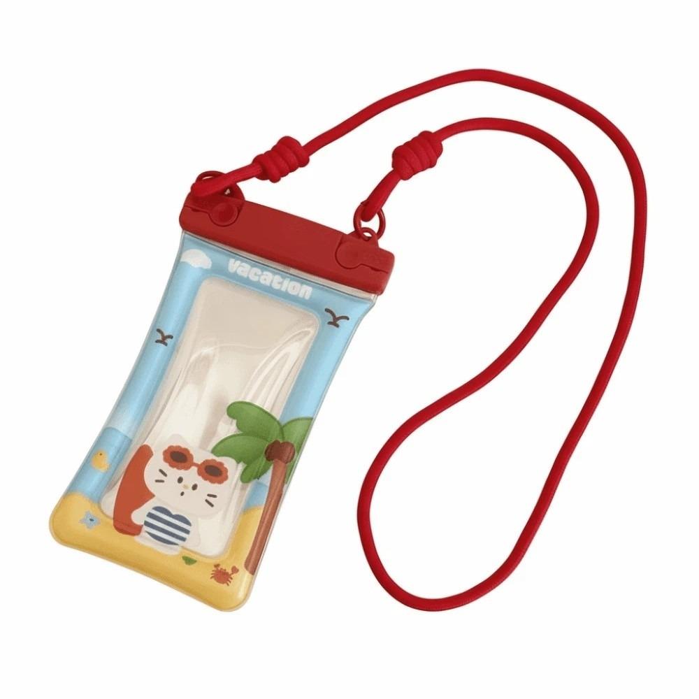 Cartoon Animal Printed Waterproof Phone Pouch Lightweight PVC Storage Pack Kids Style 2