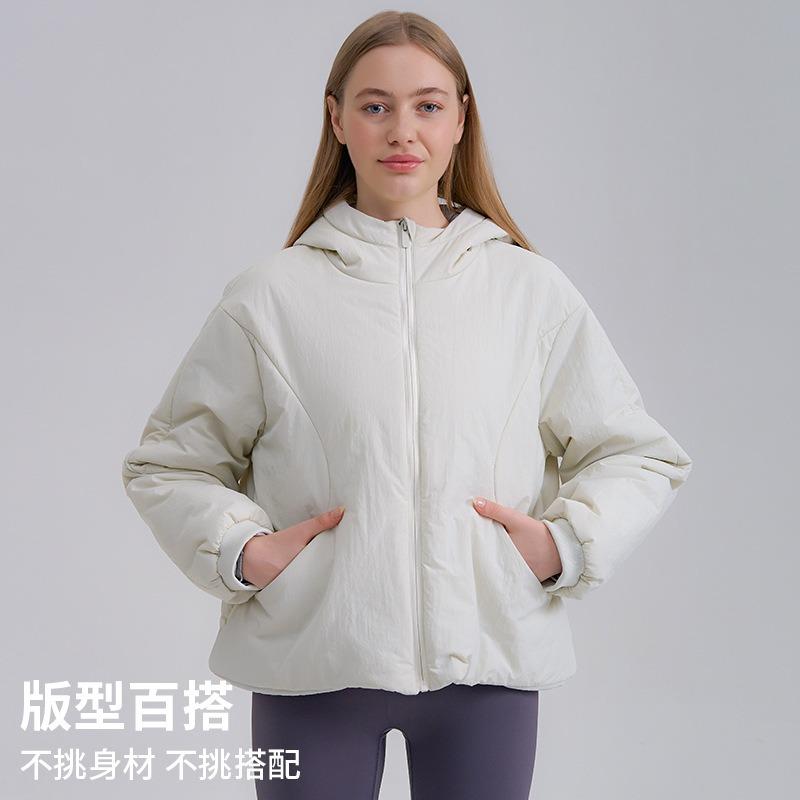 Autumn and winter coat padded clothes women's high-end hooded padded jacket loose short warm new zipper windproof top