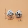 Thai Handmade Sterling Silver Rhombus Bead Bracelet - Retro Carved Patchwork Design for DIY Beading Accessories