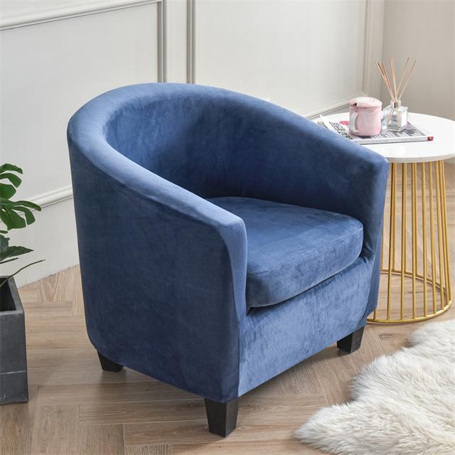 Velvet Club Sofa Cover Elastic Armchair Cover Sofa Slipcovers Living Room Single Seater Tub Couch Cover With Seat Cushion Covers