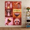 African Drum Music Tapestry Ethnic Style Percussion Instrument Home Decorative Wall Hanging for Bedroom Living Room