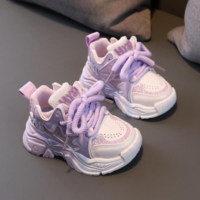 Children's Shoes New Toddler Girls Sport Shoes Soft Sole Breathable Outdoor Tennis Fashion Kids Sneakers EU21-30