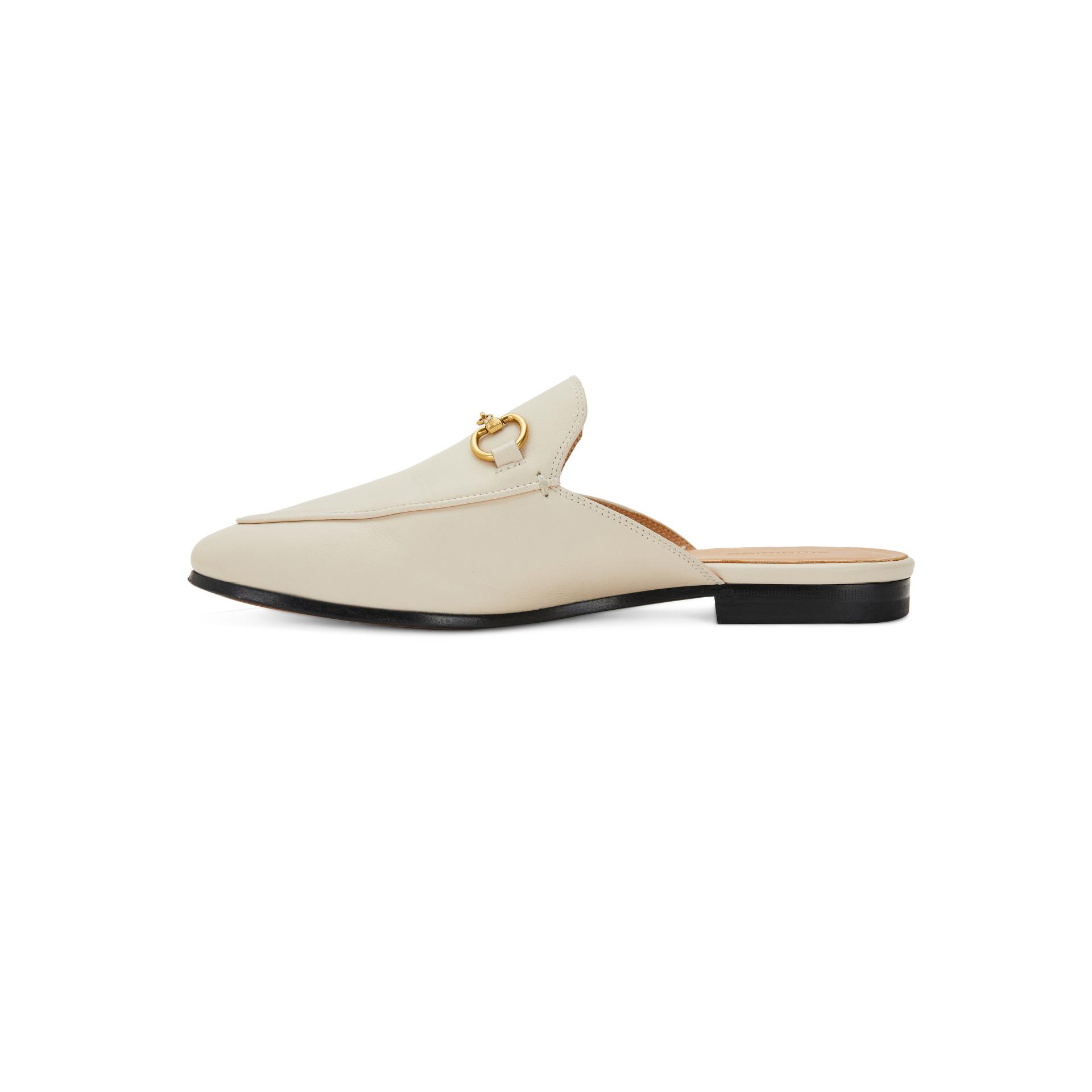 

Cowhide version~ Grape mother, the same style, one-pedal loafers, bag head, flat-bottomed horse seat buckle, Muller half slippers, women s outer wear 35