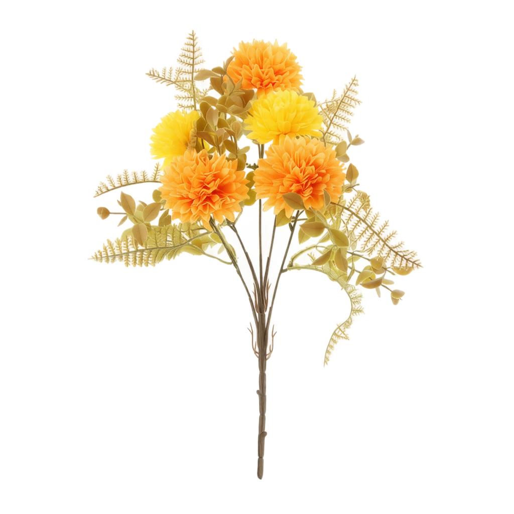 Artificial Fall Flower Arrangement with Pompon Chrysanthemums and Filler for Tabletop Vase Home Decor
