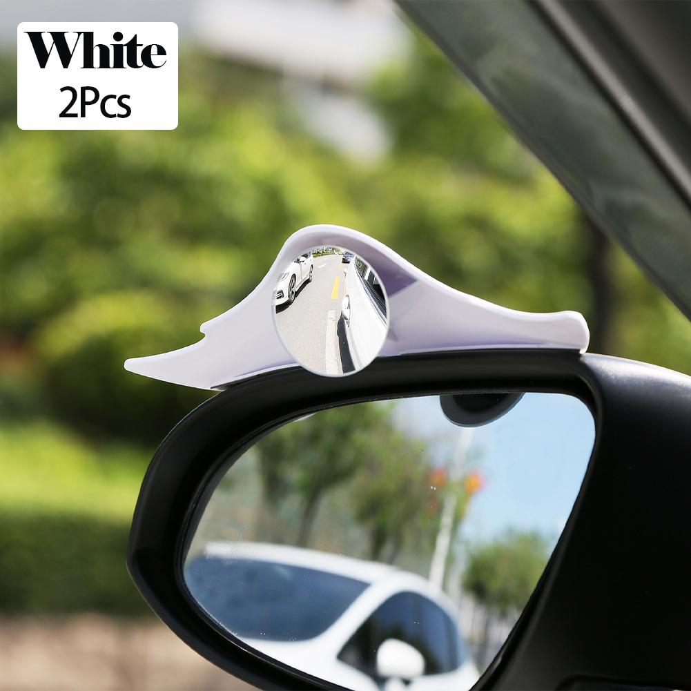 2Pcs 360 Rotatable Car Blind Spot Mirror And Rain Eyebrow Auto Parking Safety Auxiliary Mirror Accessories