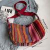 Handbag Bohemian Shoulder Bag Embroidery Weave Folk Messenger Bag  Women
