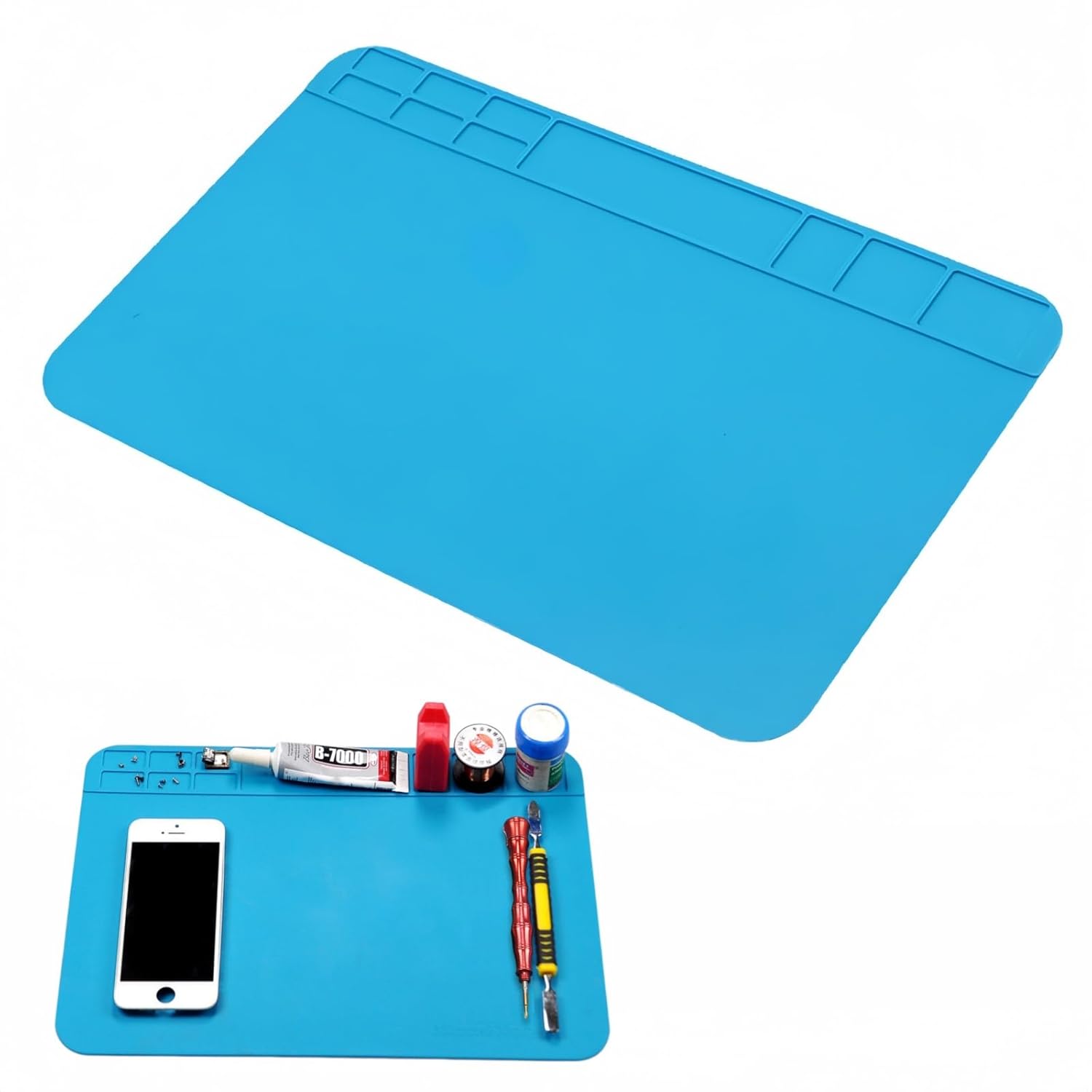 

Tabletop work mat silicone heat insulation pad 500C high temperature resistant non-slip static electricity prevention repair disassembly welding watch