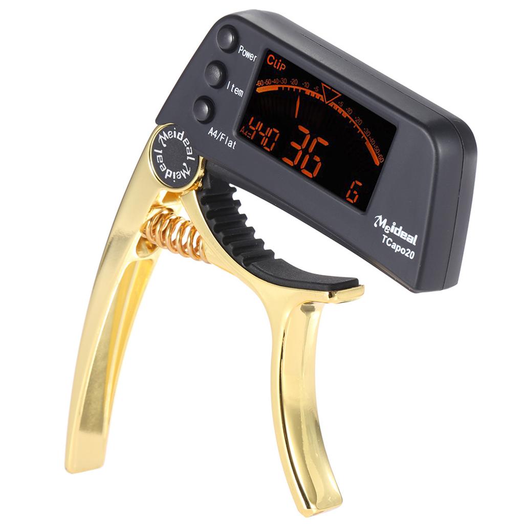 TCapo20 Multifunctional Aluminum Alloy 2-in-1 Guitar Capo Tuner with LCD Screen for Normal Acoustic