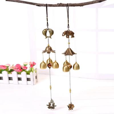 1 Pcs Copper Retro Wind Chimes Courtyard Garden Outdoor Living Decoration Metal Wind Chimes Outdoor Chinese Wind Lucky Metal