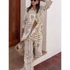 Long Sleeve Shirt Printed Pants Set Long Sleeve Shirts Print Trousers Set