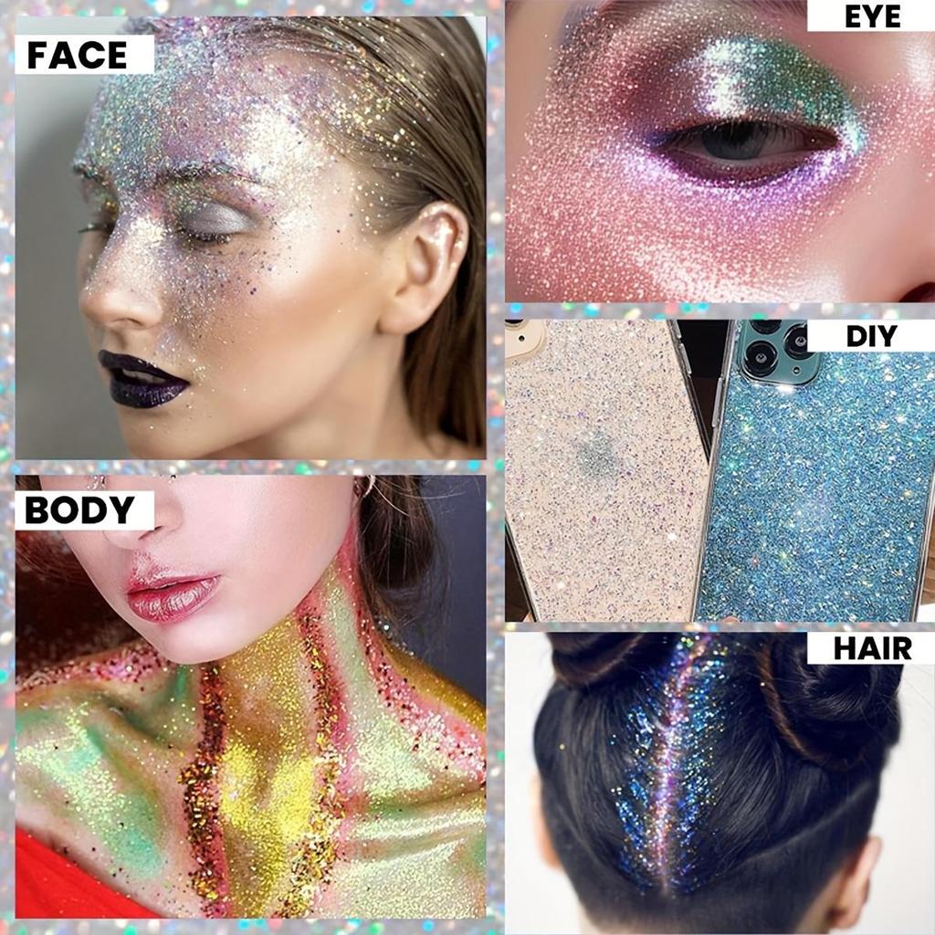 Silver Glitter Stick, Christmas Party& Rave Makeup, Long-Lasting, Easy To Remove, Perfect for Face& Hair& Body-16g