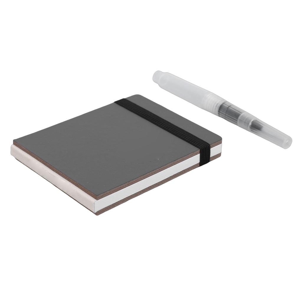 Blank Sketch Book 26 Pages Hardcover for Drawing Writing Travel Small Portable   Journal Diary Notebook 200gsm Thick Paper with Pen Black