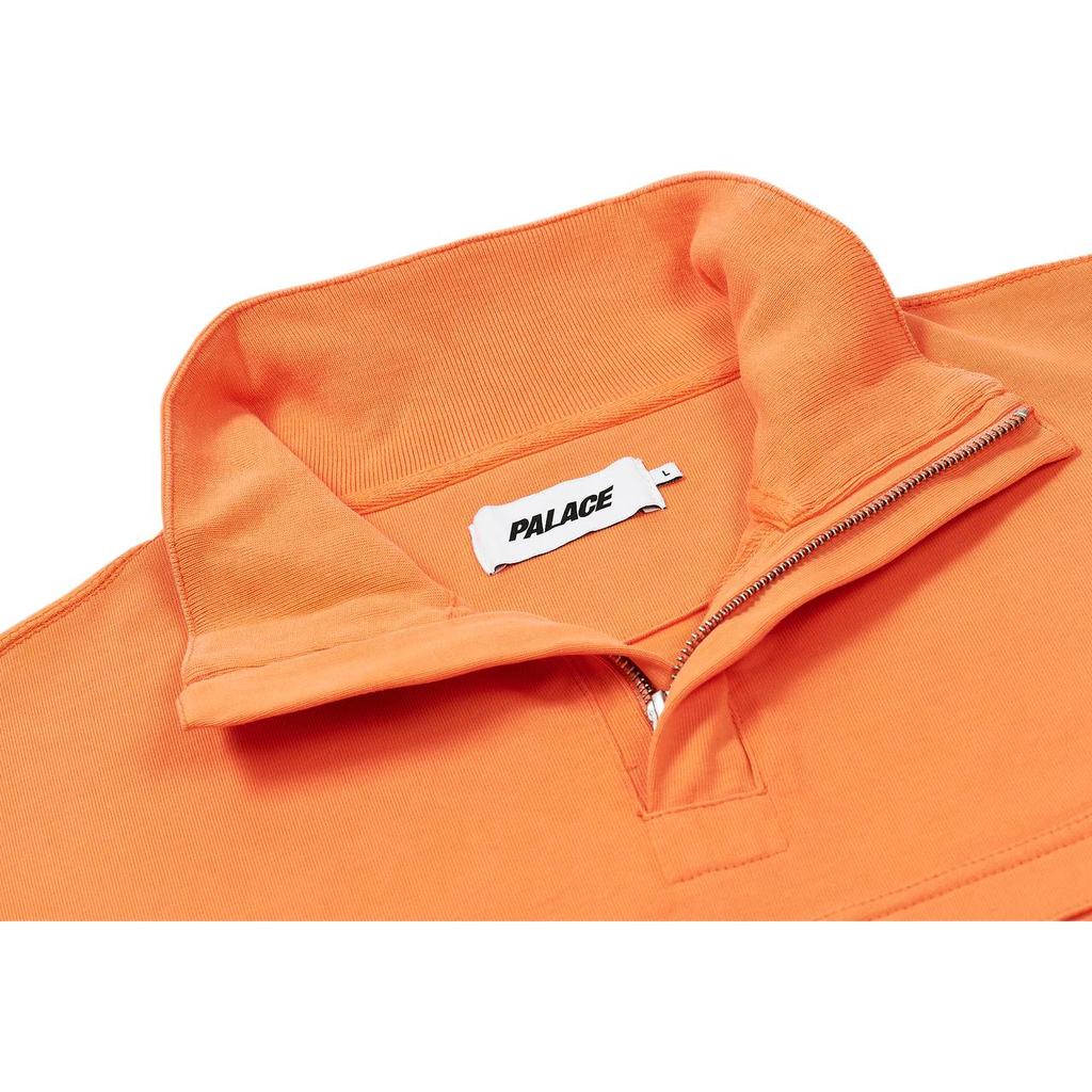 Palace 1/4 Zip Washed Funnel Tiger Orange Unisex Tops P25ES068
