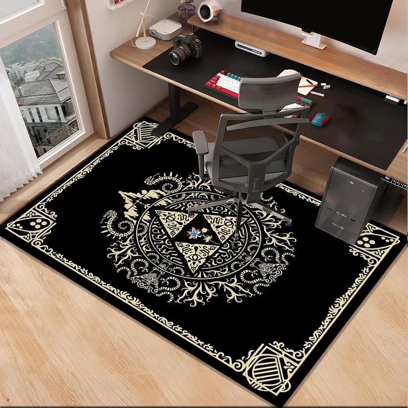 Heroic Legend Crest Office Rug Chair Mat, Game Carpet, Suitable for Front Door, Bedroom, Living Room, Desk, Holiday Gift