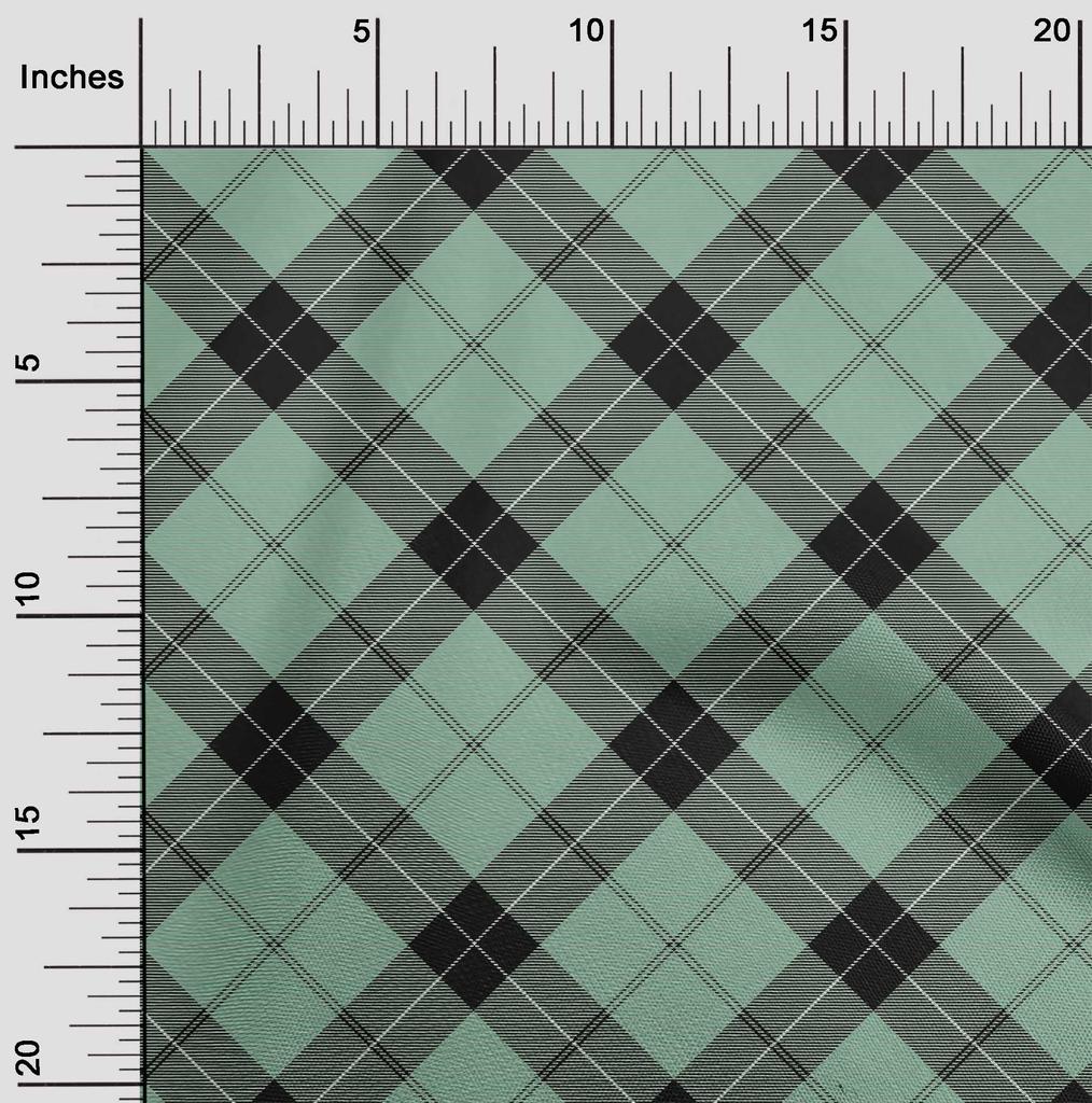 oneOone Cotton Flex Fabric Tartan Check Print Fabric By The Yard 40 Inch