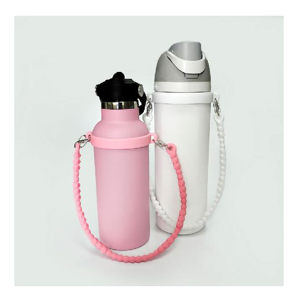 Water Bottle Handle - Soft Silicone Holder Sling Lanyard Fits Most 8-40oz Bottles Cup Holders 5