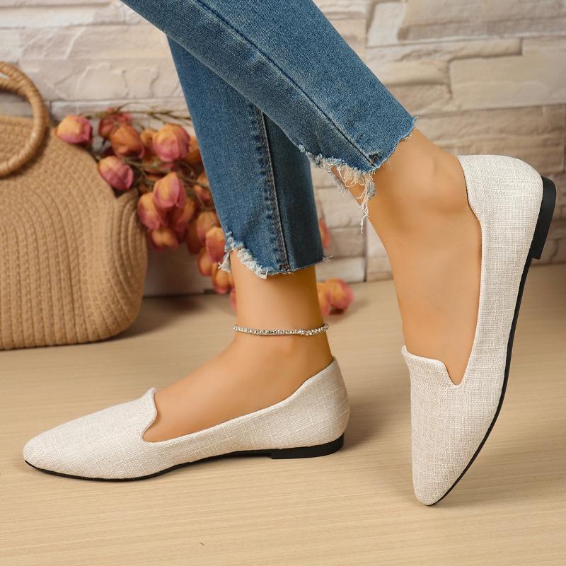 Fashion 2025 Spring and Summer New Pointed Toe, Shallow Mouth, Breathable, Casual and Comfortable Flat Slip-on Versatile Women's Singles