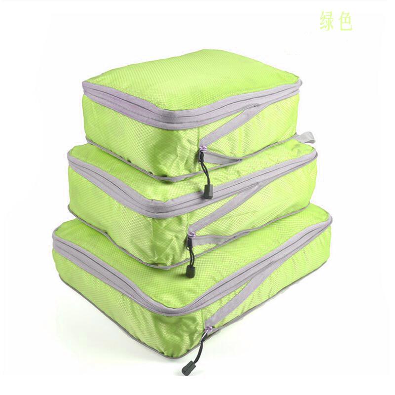 3 Piezas/set Negro/Azul/Gris Bolsa de Almacenamiento de Viaje Comprimible Portátil de Gran Capacidad Bolsa de Almacenamiento Cubos de Embalaje para Maleta/Equipaje
