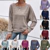 Damen Rundhals Langarm Strickpullover Lockerer Schnitt Lässiger Mode Pullover Top