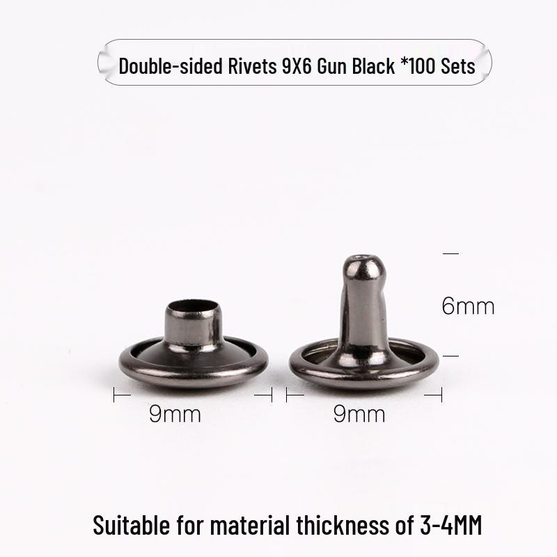 4-12mm DIY Metal Double-Sided Cap Rivet - Decorative Shoe Repair Accessory