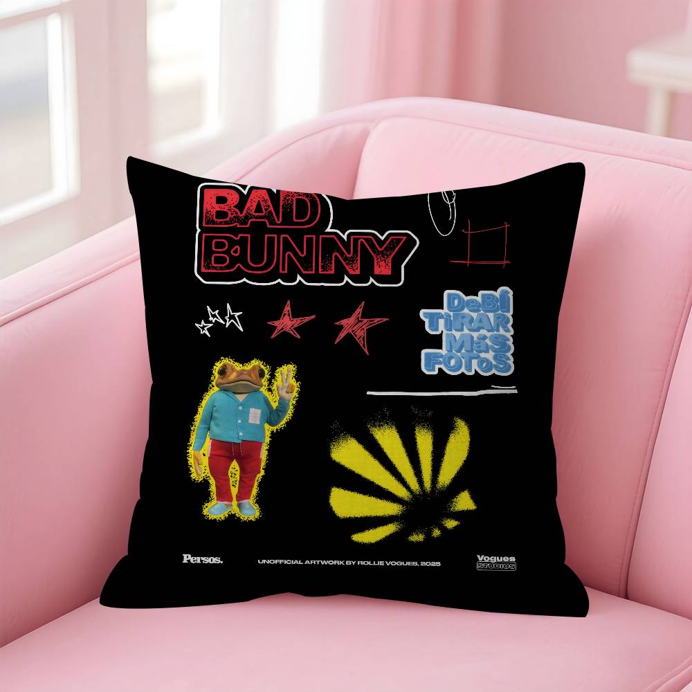 Singer bBad album Bunny  Personalized Pillow Cover Kids Bedroom Wild Party Decor Pillowcase kid Birthday shower Gift