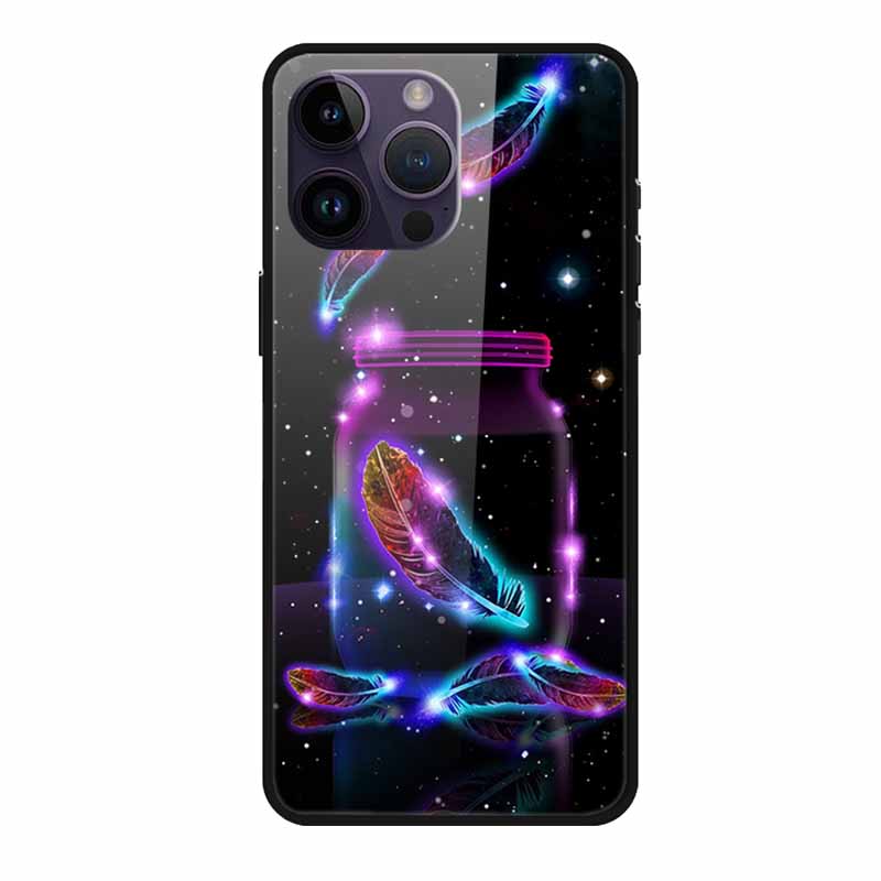 Glass Back Cover For iphone 16 Pro Max Phone Case Soft Bumper Hard Tempered Glass Case For iphone 15 Pro Max Case Funda Shell