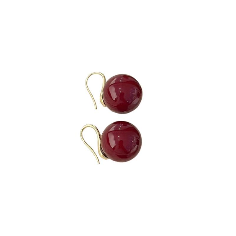 

Fashion An Pearl Earring Hook Retro Simple Style Round Earring Women Lightweight Luxury Versatile Ear Ring 12mm