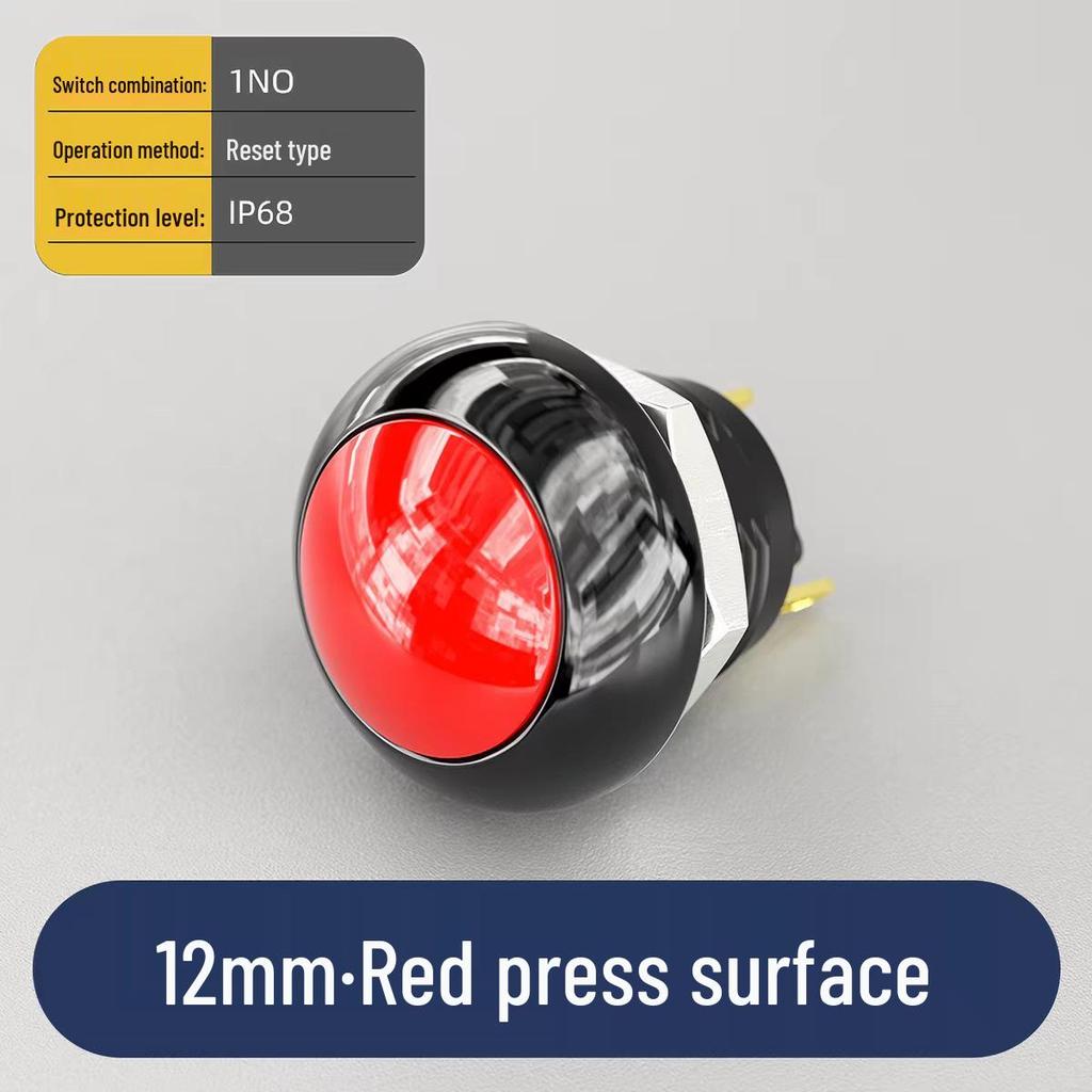 12mm IP68 Waterproof Reset Mini Power Button Switch, 24-220V