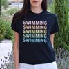 Schwimm Unisex Shirt, Schwimmteam T-Shirt Schwarz S-2XL