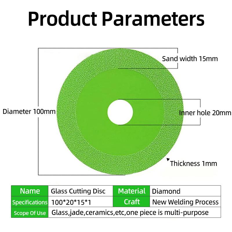 100mm Glass Cutting Blades Ceramic Tiles Seams Marble Jade Crystal Wine Bottles Grinding Ultra Thin Glass Cutting Rock Plate