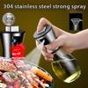 Grillsprayflaske i rustfritt stål sprayoljekanne husholdningsflaske for matolje glass kontrolloljekanne