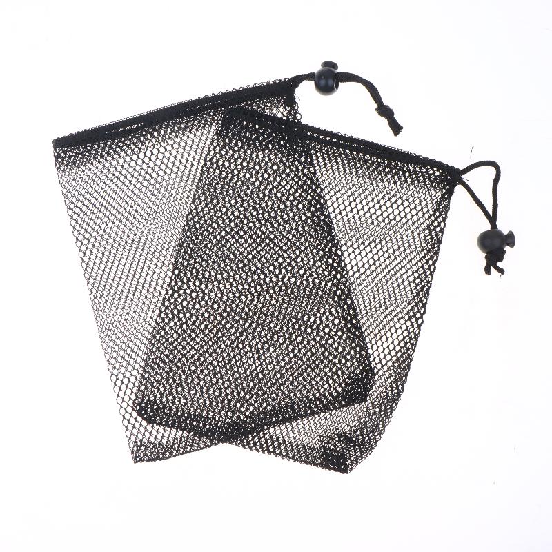 2Pcs Mesh Drawstring Storage Bag Breathable Durable Fabric Multi Purpose Home Travel For Sports Gear Swim Supplies Travel Use