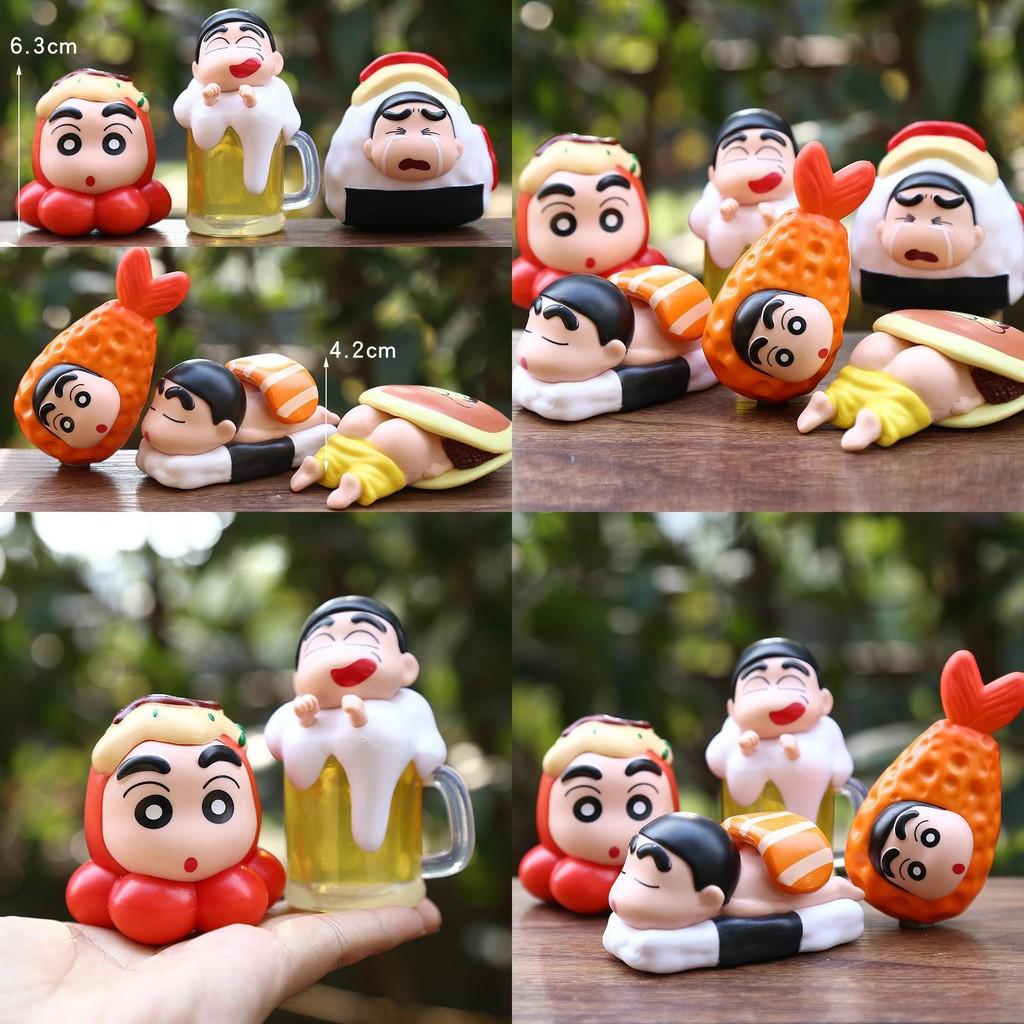 Crayon Shin Chan Food Themed Figurine Toy Desktop Decoration Anime Peripherals