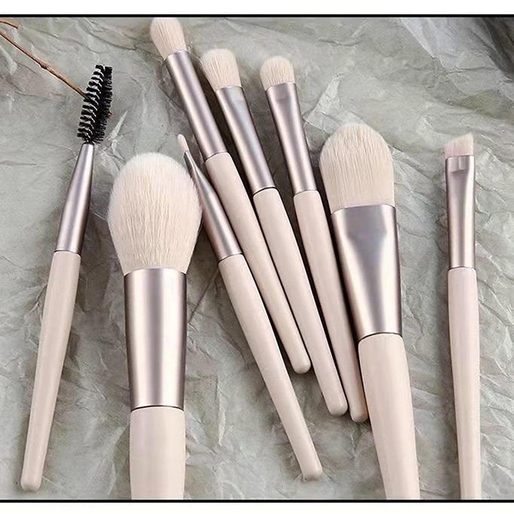 8-Piece Travel Makeup Brush Set: Beginner-Friendly Eyeshadow & Blush Brushes for Convenient Application