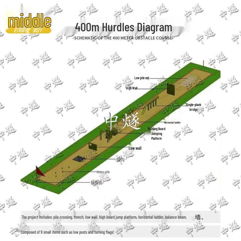 ZhongSui 400m Obstacle Course Training Equipment Set