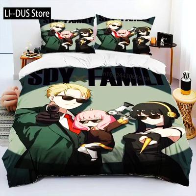 Anime SPY×FAMILY Anya Bedding Set Boys Girls Twin Queen Size Duvet Cover Pillowcase Bed Boys Adult Fashion Home Textileextile