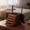 Jewelry Box with Drawers and Side Compartments Solid Wood