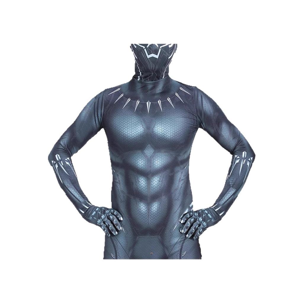 Halloween Costume Cosplay Anime Kids Male Black Panther Wolverine Marvel Hero Stage Show Muscle Suit