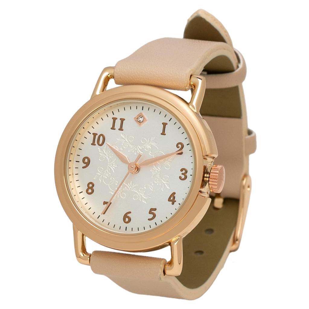 Fieldwork Women's Analog Wristwatch with Leather Strap, Pink, Maska JN016-3